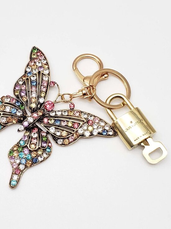 Authentic Louis Vuitton Lock & Key with unbranded Butterfly Bagcharm - Picture 6 of 9